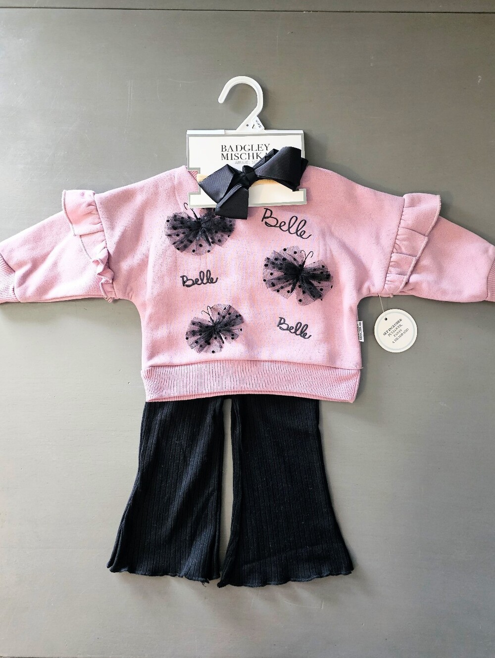 Badgley Mischka Baby Girl 3-Piece Belle Outfit Set 6-9M NWT